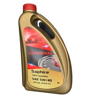 Federal Saphire 100% Synthetic Petrol 5W/40  SM/CF  4L