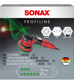 Sonax PROFILINE Σφουγγάρι γυαλίσματος μεσαίας σκληρότητας για έκκεντρους, πράσινο 140mm